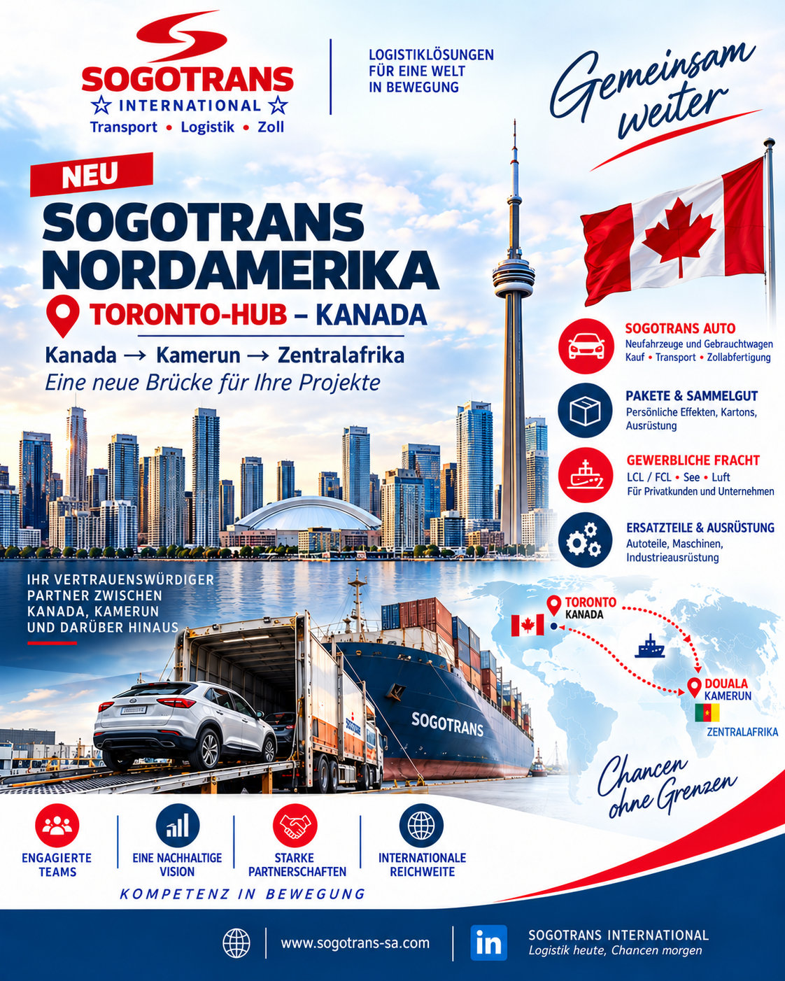 SOGOTRANS North America Toronto Hub — Kanada nach Kamerun
