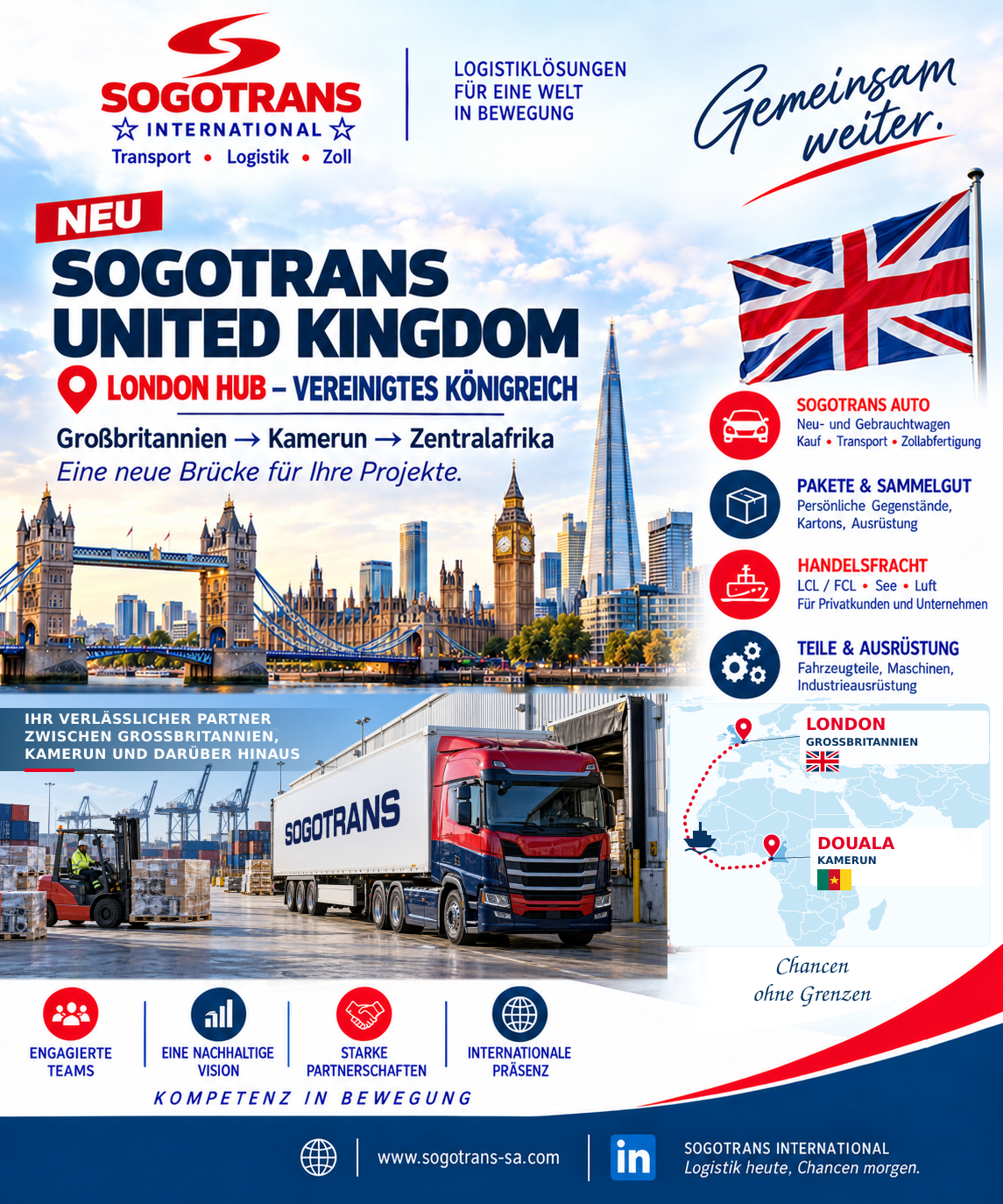 SOGOTRANS London Hub — Großbritannien nach Kamerun
